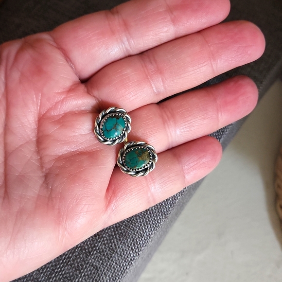 Gorgeous NWOT Native American Navajo Sterling & Turquoise Earrings - Picture 6 of 8